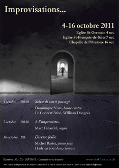 Festival improvisation, Dominique Visse, William Dongois, Marc Pinardel, Hadrien Jourdan, Michel Bastet