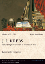 11 mai 2022 : J.L. KREBS, musique pour clavier & sonates en trio  