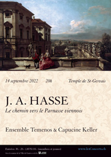 14 septembre 2022 : J. A. HASSE, Ensemble Temenos & Capucine Keller