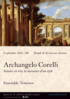 9 septembre 2026 : Corelli, Sonates en trios, Ensemble Temenos