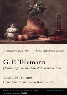 Affiche — Georg Philipp Telemann — Quatuors parisiens — l’art de la conversation
